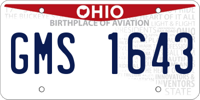 OH license plate GMS1643