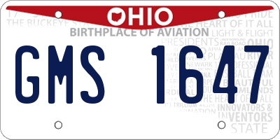 OH license plate GMS1647