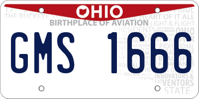 OH license plate GMS1666