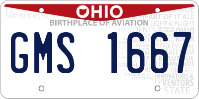 OH license plate GMS1667