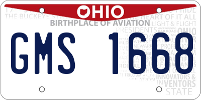 OH license plate GMS1668