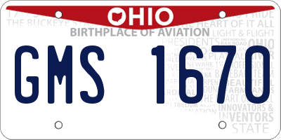OH license plate GMS1670