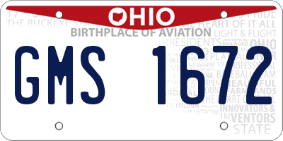 OH license plate GMS1672