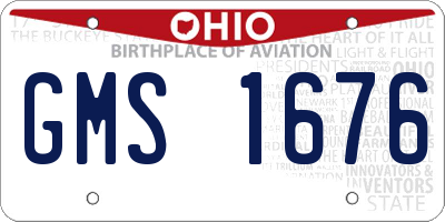 OH license plate GMS1676