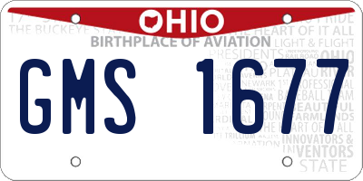 OH license plate GMS1677