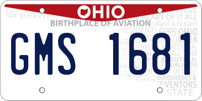 OH license plate GMS1681