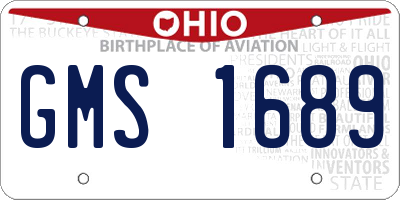 OH license plate GMS1689