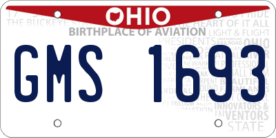 OH license plate GMS1693