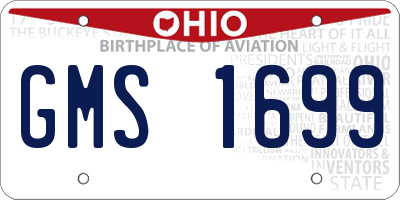 OH license plate GMS1699