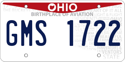 OH license plate GMS1722