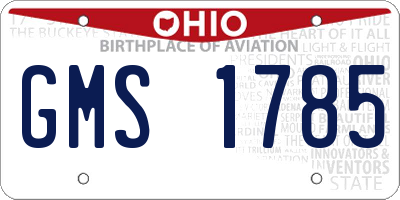 OH license plate GMS1785