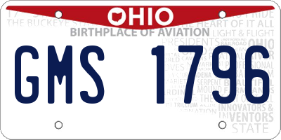 OH license plate GMS1796