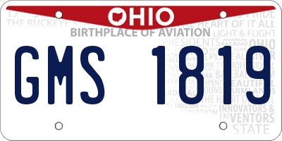 OH license plate GMS1819