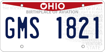OH license plate GMS1821