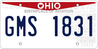 OH license plate GMS1831