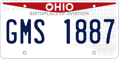 OH license plate GMS1887