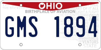 OH license plate GMS1894