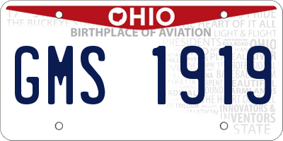 OH license plate GMS1919
