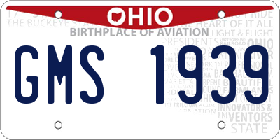 OH license plate GMS1939