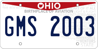 OH license plate GMS2003