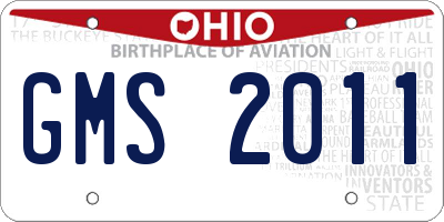 OH license plate GMS2011
