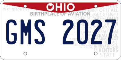 OH license plate GMS2027