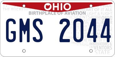 OH license plate GMS2044