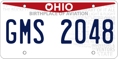 OH license plate GMS2048