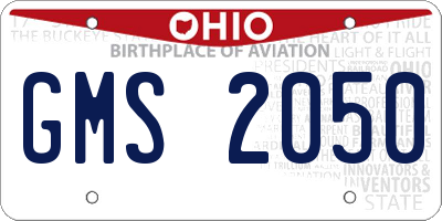 OH license plate GMS2050