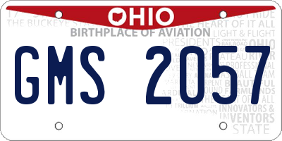OH license plate GMS2057