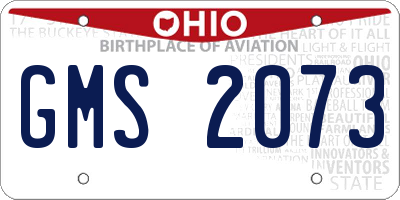OH license plate GMS2073