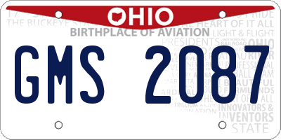 OH license plate GMS2087