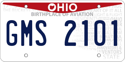 OH license plate GMS2101