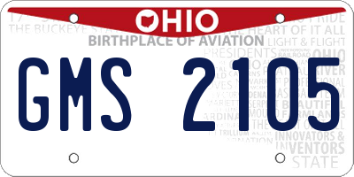 OH license plate GMS2105