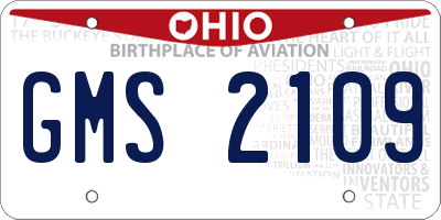 OH license plate GMS2109