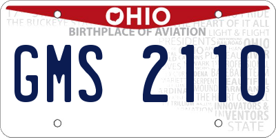 OH license plate GMS2110
