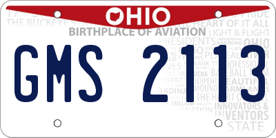 OH license plate GMS2113
