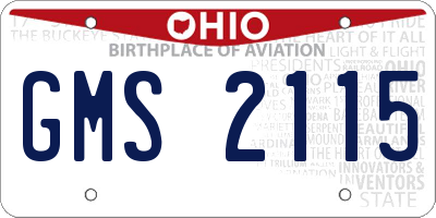OH license plate GMS2115