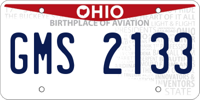 OH license plate GMS2133