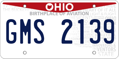 OH license plate GMS2139