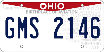 OH license plate GMS2146
