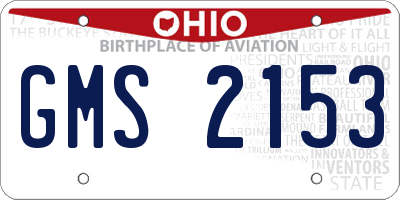 OH license plate GMS2153