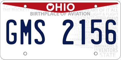 OH license plate GMS2156