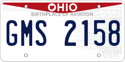 OH license plate GMS2158