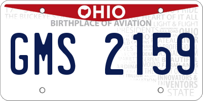OH license plate GMS2159