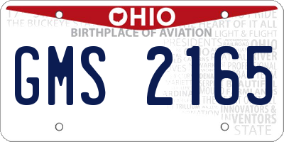 OH license plate GMS2165