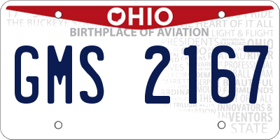 OH license plate GMS2167