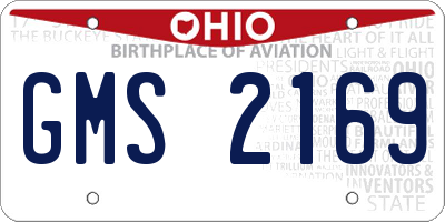OH license plate GMS2169