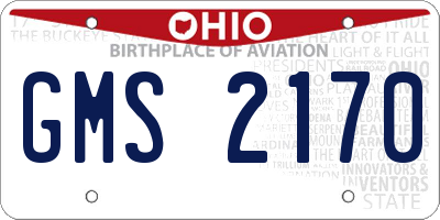 OH license plate GMS2170