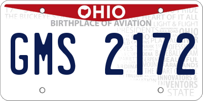 OH license plate GMS2172